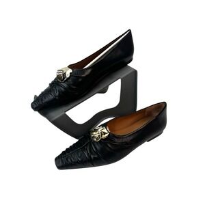 Flattered Florence Leather Flat Black Women's Size US 9 / EU 39 Made In Spain